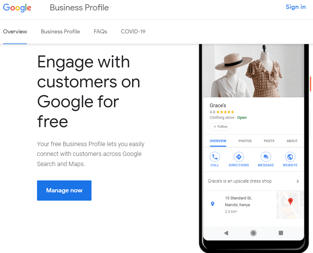 Google My Business profile setup