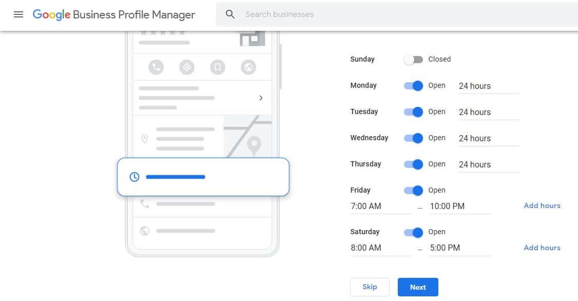 Business Hours Management on GMB for HVAC